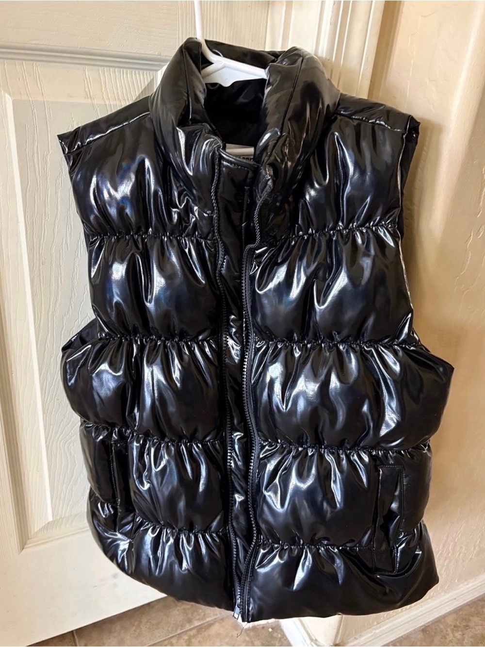 Steve Madden Black Cloud Shine Quilted Vest